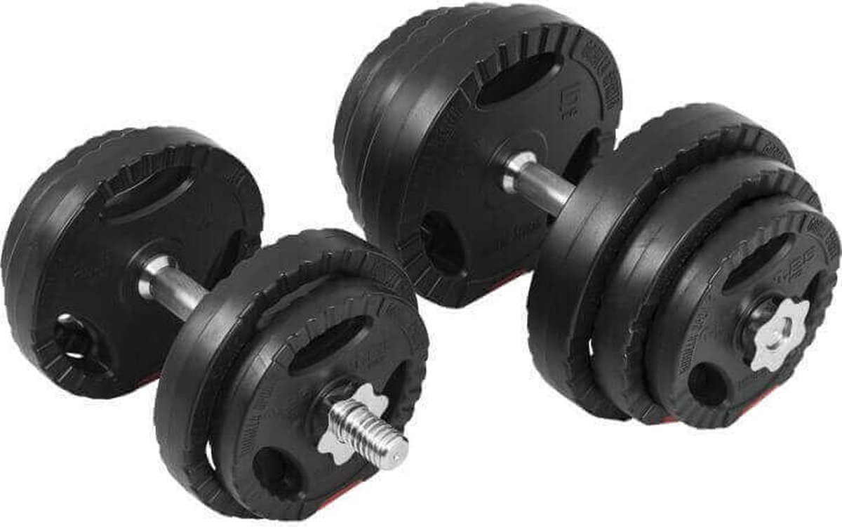 Gorilla Sports Set Dumbells 30 kg - Halterset - Gripper kunststof - 30 mm - Dumbbell