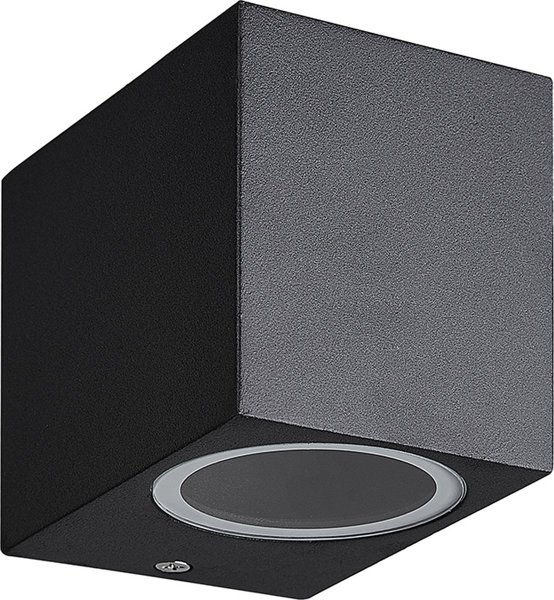 Filip vierkante wandlamp, zwart aluminium, IP54, GU10-fitting (lamp niet inbegrepen), max. 35W, 70x80x95mm