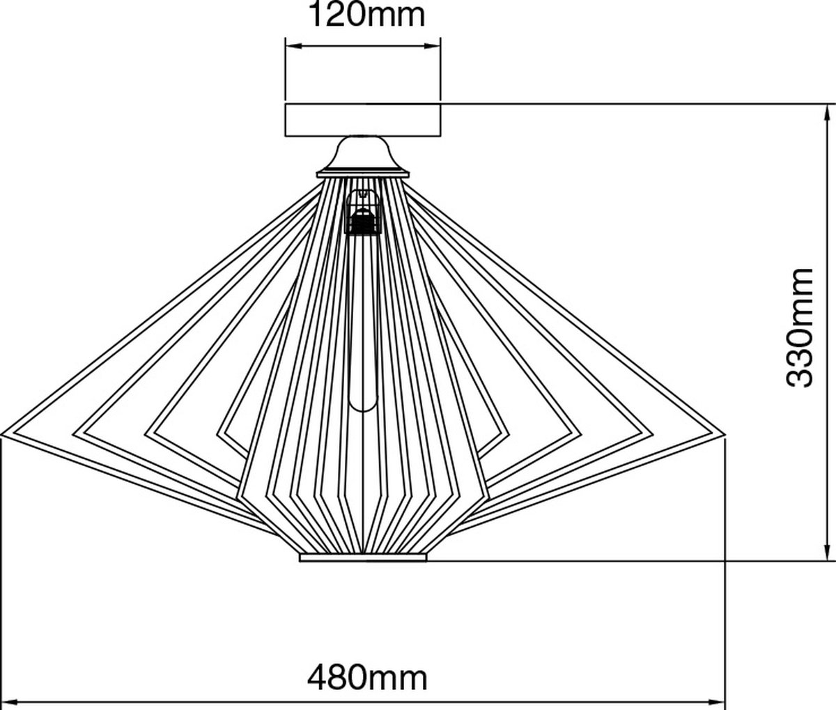 DAXOS 1x E27 plafondlamp zwart Ã˜48cm