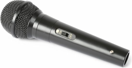 Foto: Fenton dm100 zwarte dynamische microfoon voor o a dj s en karaoke