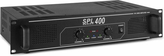 Foto: Skytec spl400 2 kanaals dj pa versterker 2x 200w
