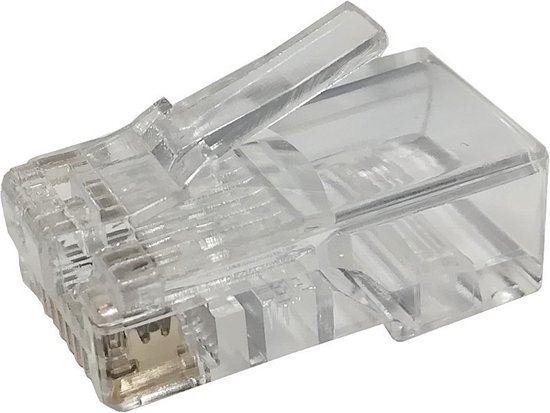 Danicom CAT5e doorsteek connector RJ45 pass through - unshielded - voor soepele en stugge kern