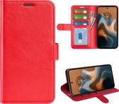 Motorola Moto G34 Hoesje - MobyDefend Wallet Book Case (Sluiting Achterkant) - Rood - GSM Hoesje - Telefoonhoesje Geschikt Voor Motorola Moto G34