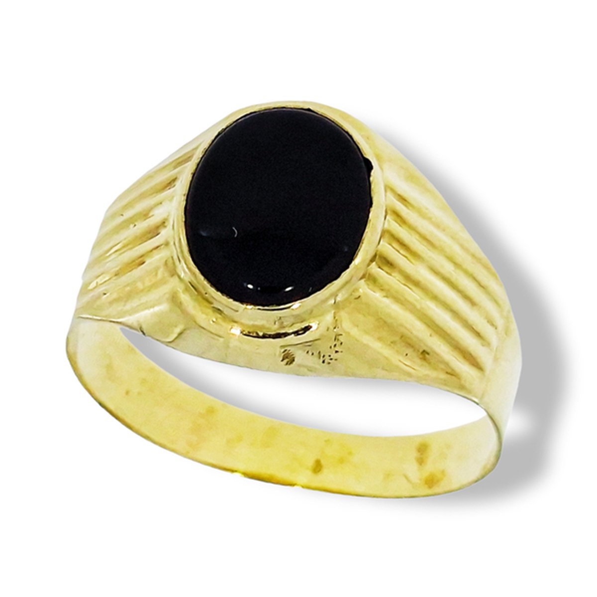 Gouden Zegelring Onyx 14 karaats