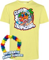 T-shirt Tropical Orange Sunrise | Toppers in Concert 2024 | Club Tropicana | Hawaii Shirt | Ibiza Kleding | Lichtgeel | maat 4XL