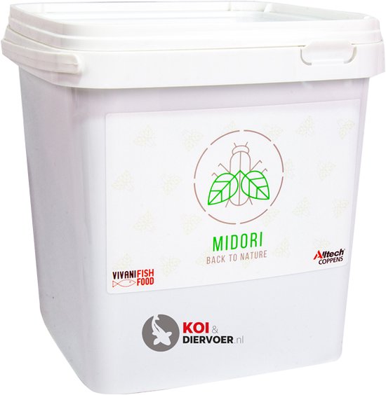 Foto: Coppens midori koivoer vismeelvrij op basis van insecten 2kg 5liter