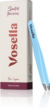 Vosella - Professionele schuine epileer pincet - Slanted tweezer - Wenkbrauwen trimmen - Voor man en vrouw - Blue Lagoon