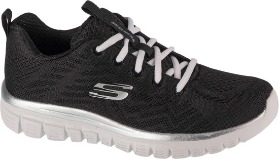 Skechers Graceful - Get Connected 12615-BKW, Vrouwen, Zwart, Sneakers, maat: 38,5