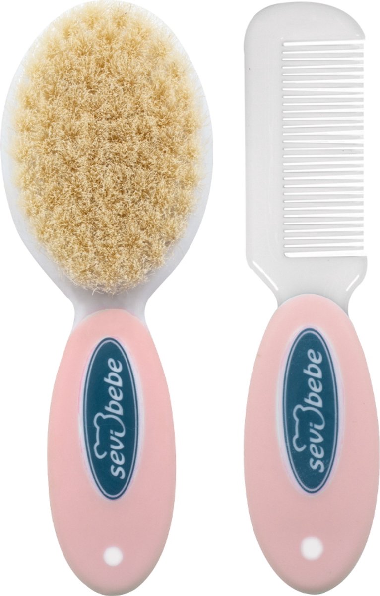Goedkoopste Sevibaby Natural Roze Borstel en Kam Set 401-2
