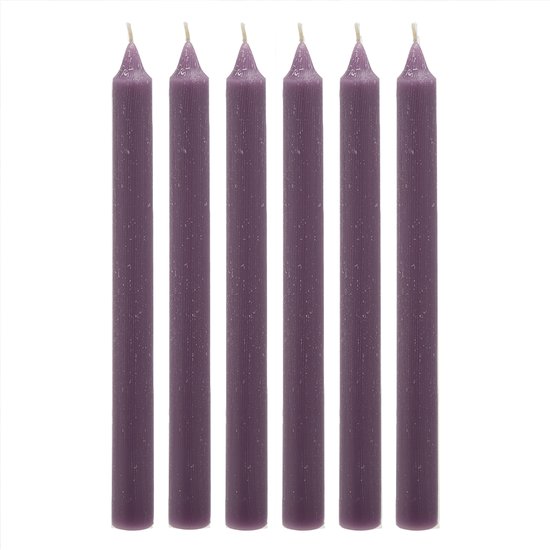 Set van 6 paarse kaarsen H25