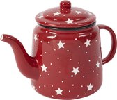 Rood-witte keramische theepot L24