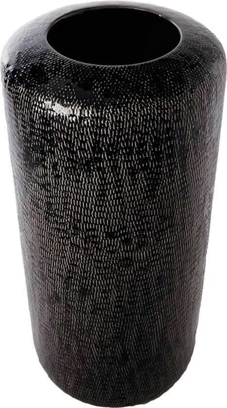 Vase décoratif en céramique noire H71