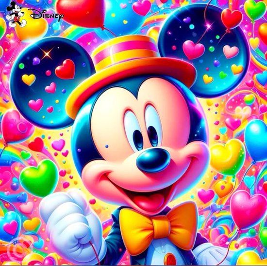 Diamond painting Disney Mickey Mouse 50x50 vierkante steentjes
