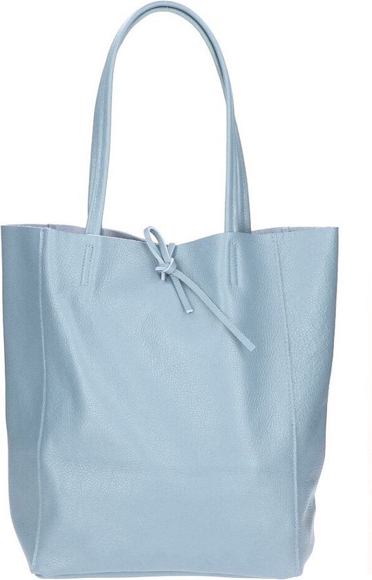 Shopper en cuir bleu clair simple - Cuir - Sacs de shopping - Sacs à main - Blauw clair - Cuir italien - Sac en cuir