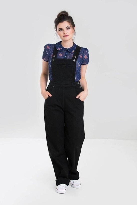 Hell Bunny - Elly May Tuinbroek/dungaree - Zwart