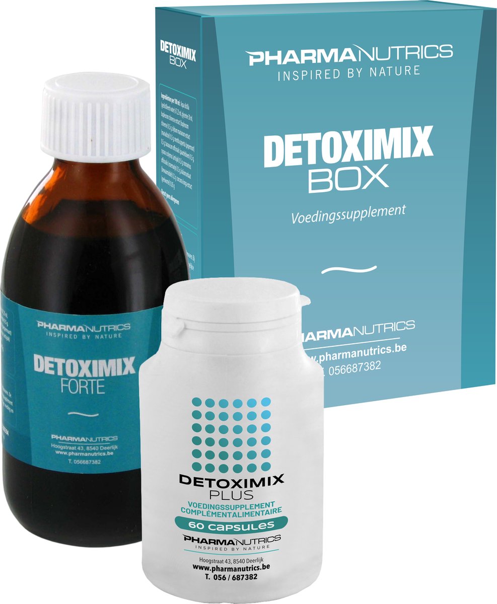 DETOX BOX 200 ML + 60 V-caps Pharmanutrics - Detox kuur- Antioxydanten - Bupleurum - Curcuma Longa - Munt - Detoxkuur
