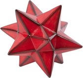 Decoratieve geometrische ster in rood en zwart keramiek H13