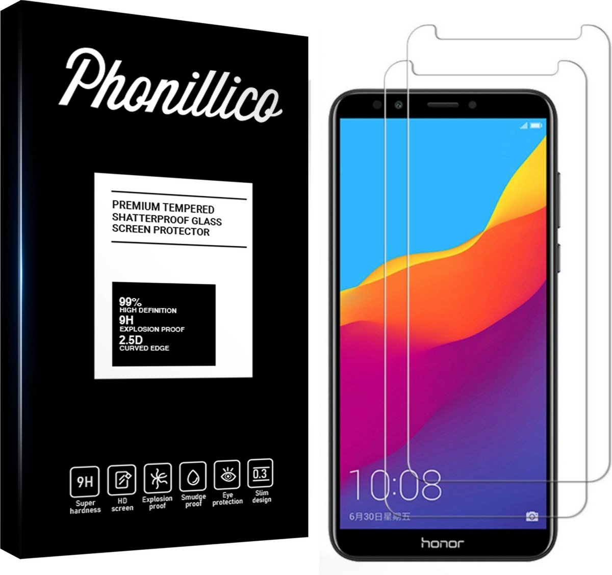 Screenprotector voor Huawei Y7 Prime 2018 - 2 stuks Beschermglas van glas Transparante glazen schermbeschermfolie