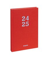 Agenda Brepols 2024-2025 - RAINBOW - Aperçu quotidien - Rouge - 11,5 x 16,9 cm