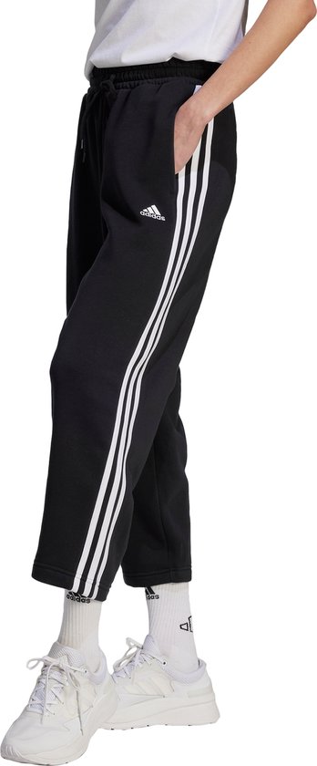 adidas Sportswear Essentials 3-Stripes Open Hem Fleece Broek - Dames - Zwart- 2XL