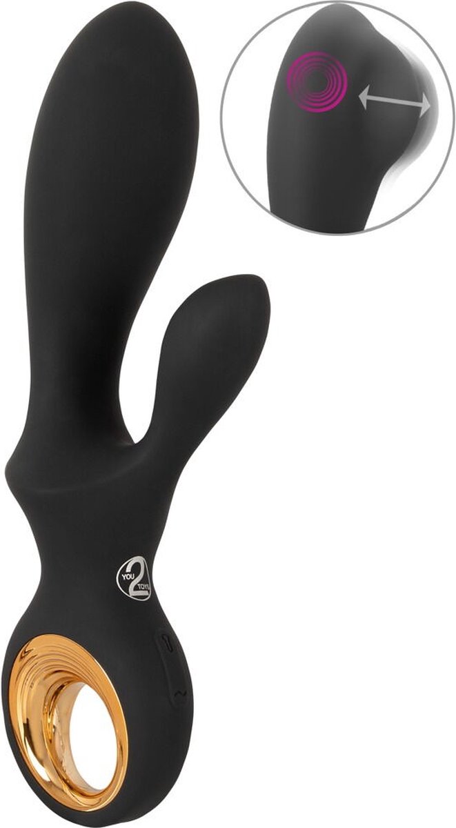 Inflatable Rabbit Vibrator Black Soft Touch-textuur
