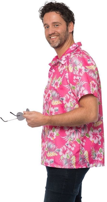 Partychimp Luxe Hawaii Blouse Mannen Carnavalskleding Heren Foute Party Verkleedkleren Volwassenen Toppers 2026 Summer is Magic - Polyester - Roze - Maat M
