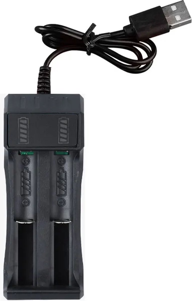DrPhone - CHARGEX2 ® - 14500 /18650 Batterij Lader 2 Slot Li-Ion Usb Charger Smart Led Laadstroom Voor Oplaadbare Batterijen
