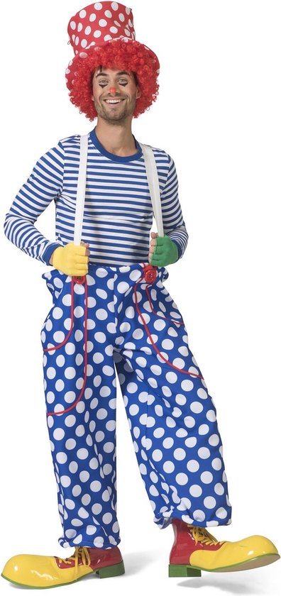 Costume de clown et bouffon | Pantalon Avec Ampoules Et Bretelles Blancs Clown Flappie Man | Taille unique | Costume de carnaval | Déguisements