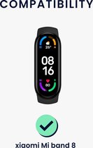 kwmobile nylon bandje voor smartwatch - geschikt voor Xiaomi Mi Band 8 - 17 cm - Polsbandje in donkergroen