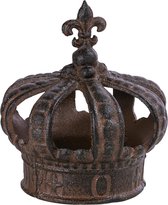Decoratieve figuur kroon, nostalgisch, ca. 15 x 15 x 17 cm, gietijzer, edelroestkleuren