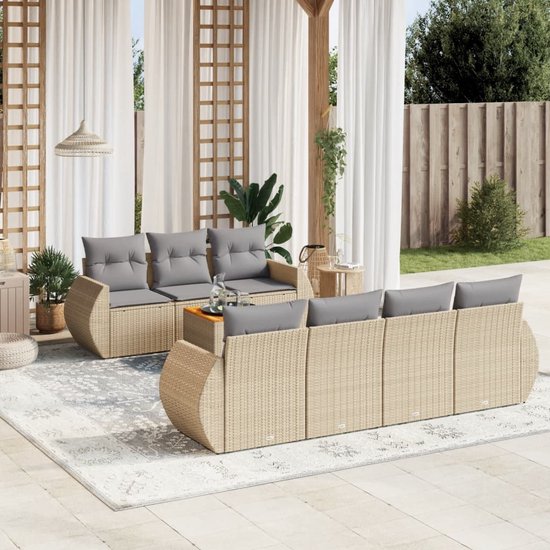 vidaXL-8-delige-Loungeset-met-kussens-poly-rattan-beige