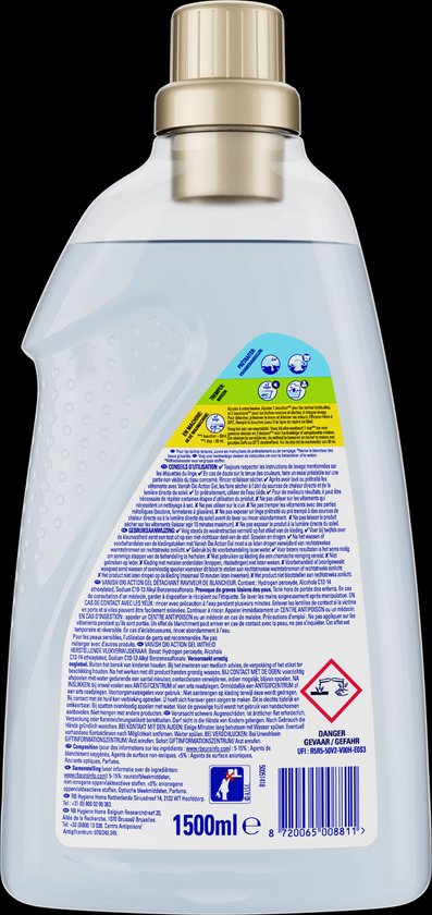 Vanish Oxi Action Wasbooster Gel - Vlekverwijderaar voor Witte Was - 1,5L