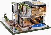 Premium Miniatuur XXL bouwpakket - Bouwpakket - Voor Volwassenen (14+) - Modelbouwpakket - DIY - Poppenhuis – incl. Led Licht, Muziek en bescherming - Modern Green Garden