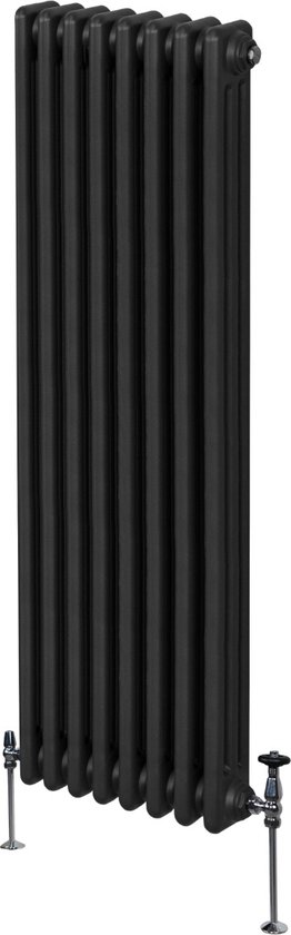 Traditionele 3 Kolom Verticaal Radiator - 1800 x 382mm - Zwart | bol