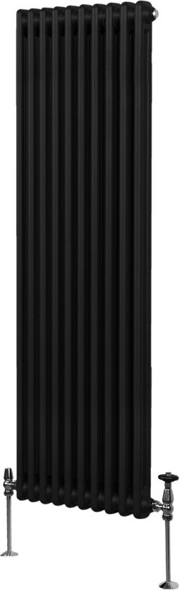 Traditionele 2 Kolom Verticaal Radiator - 1800 x 472mm - Zwart | bol