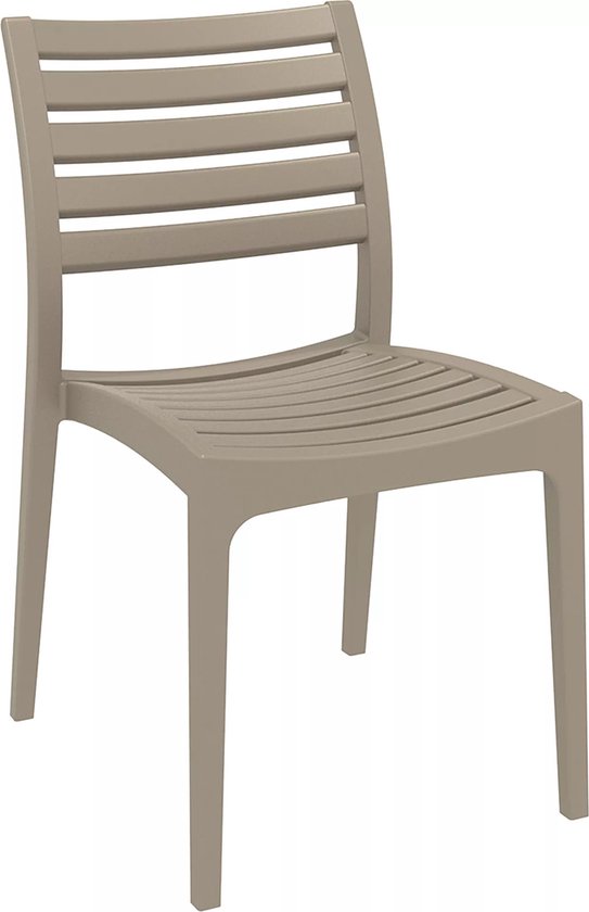 In And OutdoorMatch Klassieke stoel strepen Kavon - Met rugleuning - Woonkamer of beurs - Bruin - Zithoogte 45cm