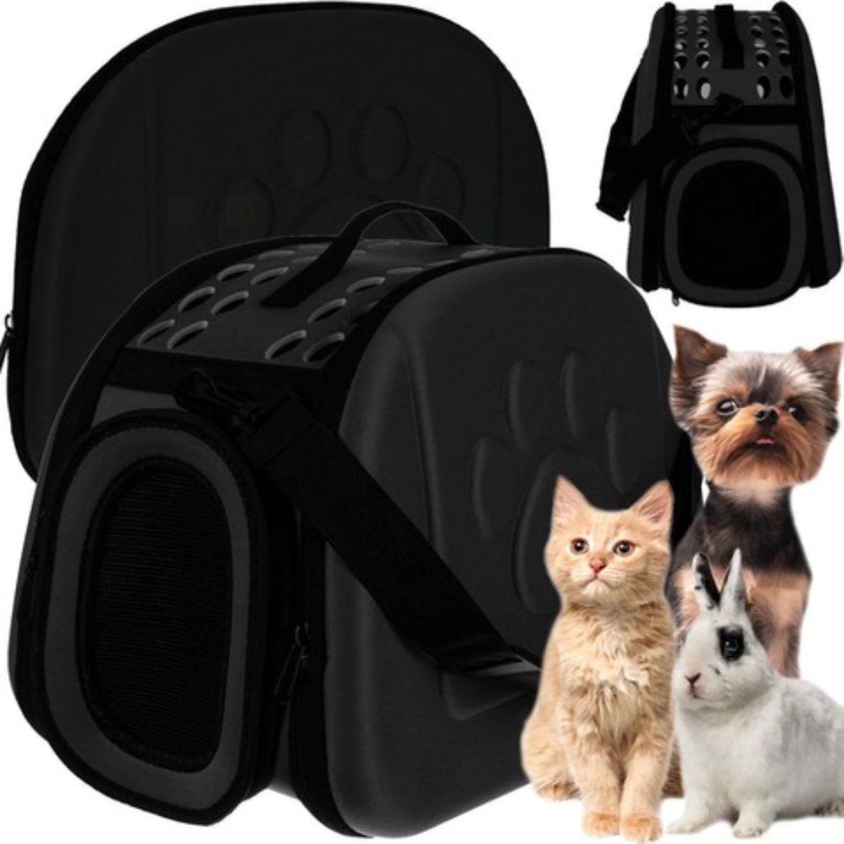 Bol.com Purlov Transporter - Draagtas voor Honden en Katten - Zwart - Veilig en Duurzaam aanbieding