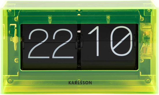 Karlsson Tafelklok Boxed Flip - Geel - 20.7x7.1x11.7cm - Scandinavisch