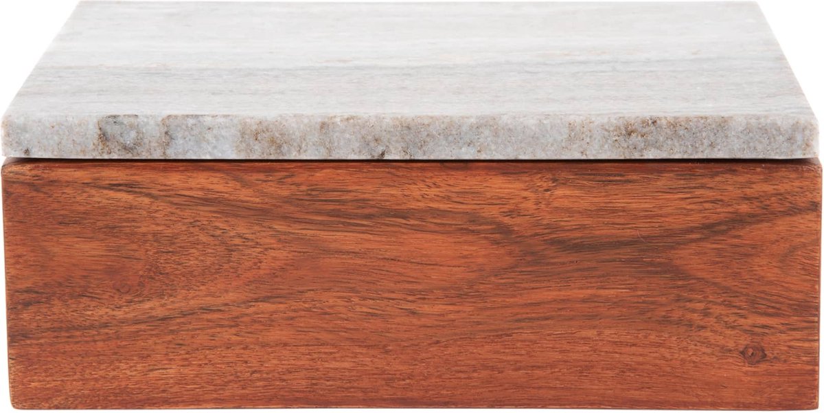 Present Time Woonaccessoire Storage Box Acacia Large - Bruin - 20x15x7.5cm - Scandinavisch
