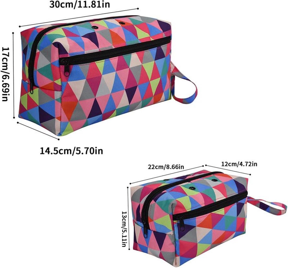 Yarwo Gebreide tas en draagtas voor wol, breinaalden of andere accessoires, grijs met pijlpatroon (alleen tas