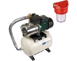 DAB Aquajet-Inox 132/20 M met aanzuigslang 7 meter en voorfilter - Hydrofoorpomp - Waterdruk verhoger - Tuinpomp