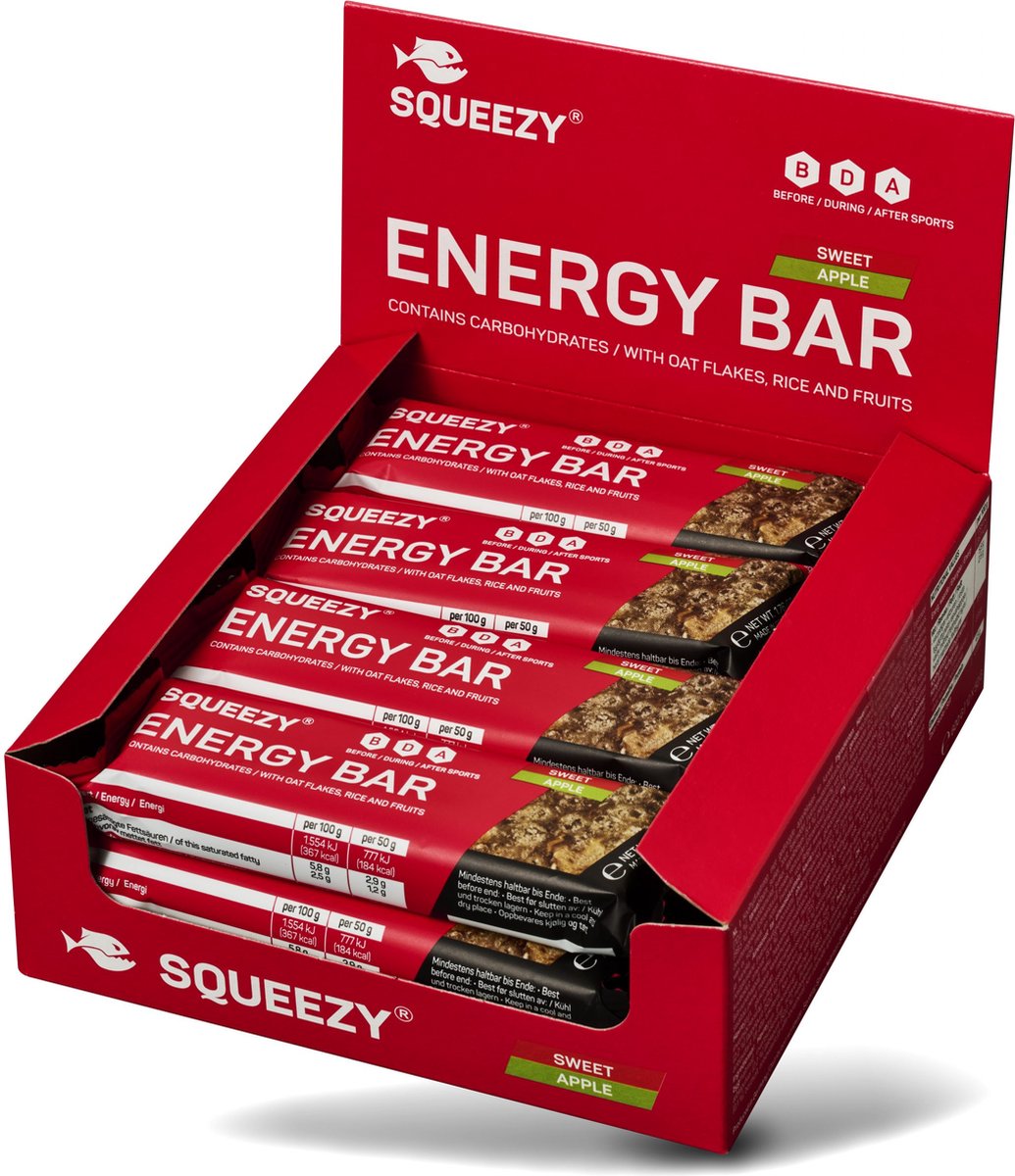 Goedkoopste Squeezy Energie Bar 12x50g Crispy Apple Cinnamon