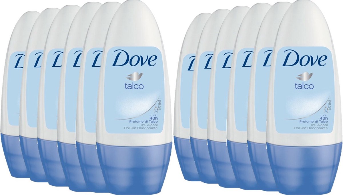 Goedkoopste Dove - Deodorant - Roller - Talco - 50ml x 12
