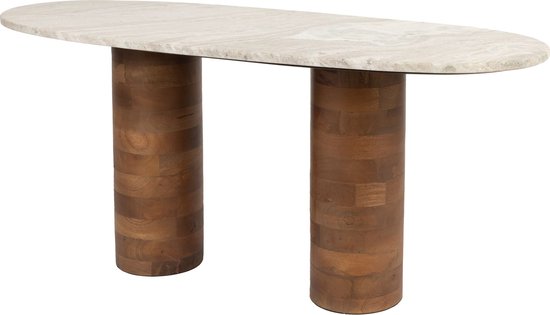 Foto: Feliz lifestyle kouk salontafel marmer hout 100x40 cm beige