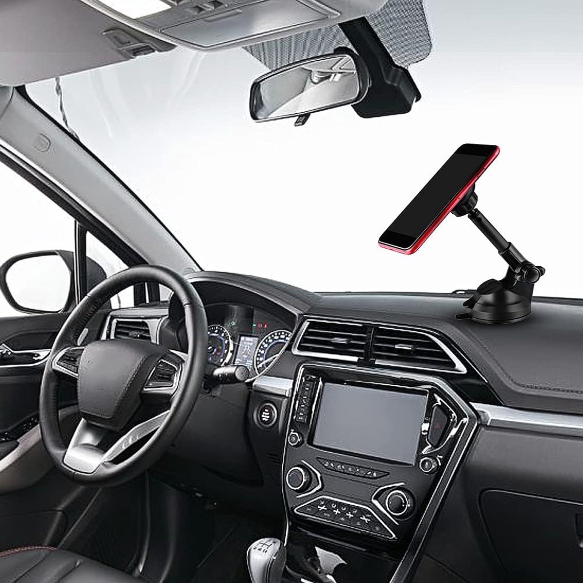 Universele Autohouder Telefoon - Sterke Zuignap - Magnetisch incl. 2x Magneet plaatjes - Geschikt voor Dashboard - Voorruit - Raam - Bureau - Auto Accessoires - Telefoonhouders Auto Magnetisch - GSM Houder Auto - Smartphonehouder – foto 4