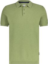 State of Art - Knitted Poloshirt Groen - Modern-fit - Heren Poloshirt Maat L