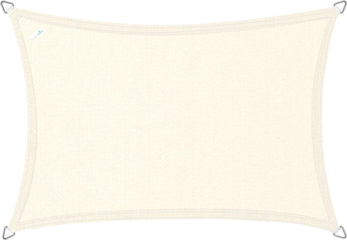 Buitenkado schaduwdoek rechthoek 2x2,5 m - HDPE/RVS - crème wit