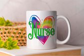 Mok Nurse Love - NurseLife - Gift - Cadeau - NurseHeroes - Nursing - NurseStrong - Verpleegkundige - Zorgverlener - Zuster - Ziekenverzorgende