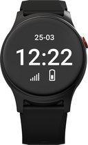 James R8 - Zwart persoonlijk alarm / Valalarm / Alarmerings horloge met Alarmknop - hartslag horloge - Met GPS tracker en WiFi - Alarm met Belfunctie en App - Klok analoog en digitaal