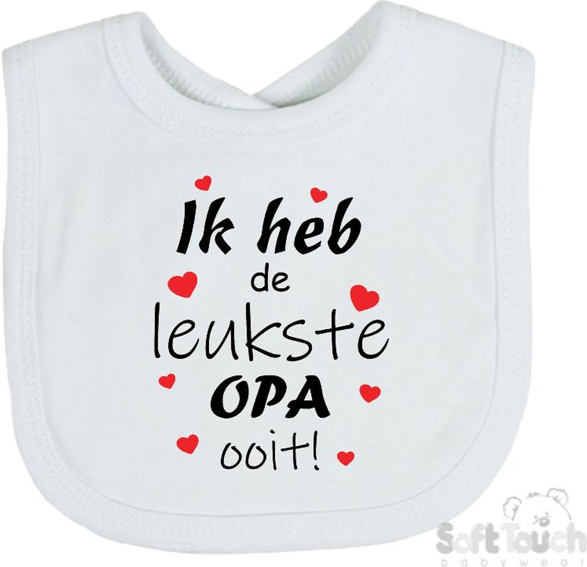 Goedkoopste Soft Touch Slabber Slabbetje Slab Ik heb de leukste OPA ooit! Vaderdag Unisex Katoen Wit/zwart/rood Maat 33x22 Cm
